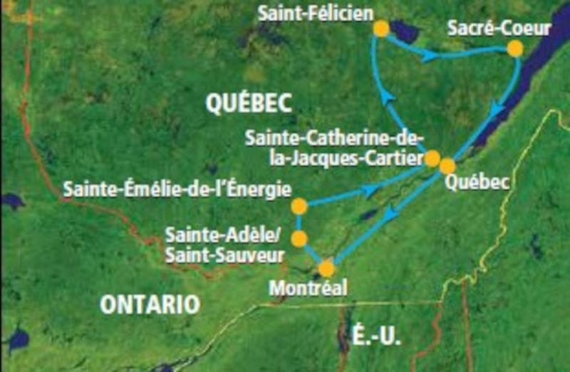 canada quebec itineraire autotour montreal quebec o-nord