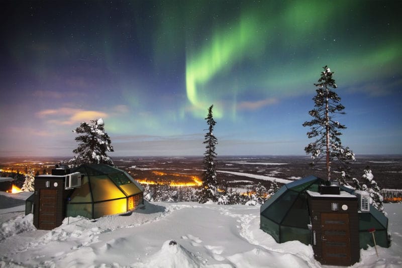 finlande laponie igloo verre levi aurores boreales neige o-nord