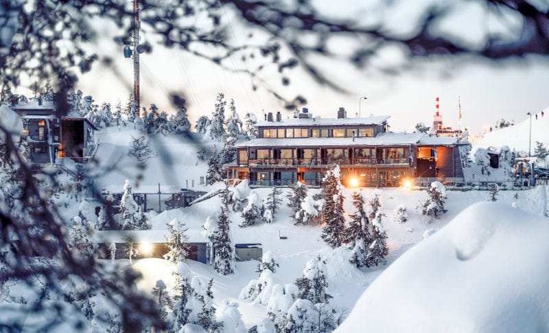 finlande laponie kuusama ruka peak batiment exterieur hiver neige o-nord