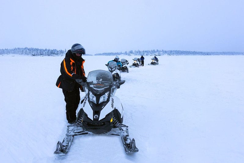 finlande laponie inari safari motoneige lac gele neige o-nord