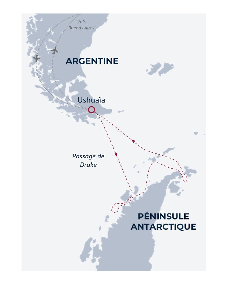 antarctique carte itineraire croisiere o-nord
