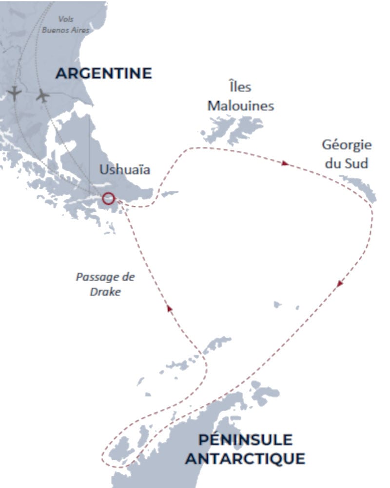antarctique croisière carte expédition o-nord