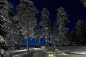 finlande laponie ranua resort arctic fox igloo verre parc ranua rovaniemi aurores boreales charme chaleur o-nord exterieur bois neige