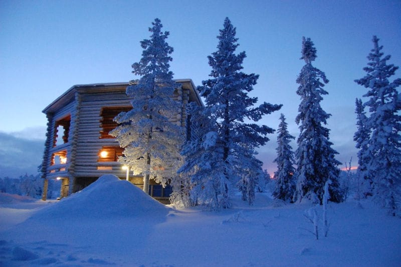 finlande laponie levi santa's villa laavu charme luxe exterieur neige hiver o-nord