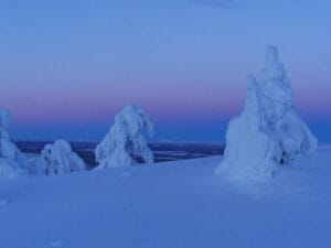finlande laponie safari motoneige neige poudreuse forets paysage lapon nuit polaire o-nord