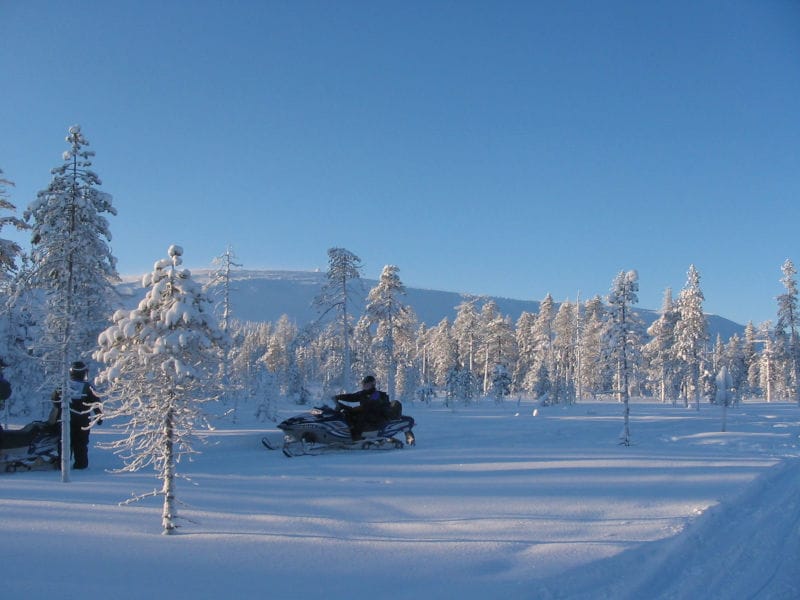 finlande laponie neige safari motoneige arbres poudreuse collines journee o-nord