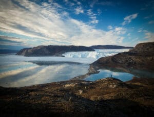 groenland glacier eqi randonneurs cote ouest ete vue aerienne o-nord