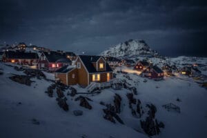 groenland sisimiut hiver neige nuit polaire o-nord