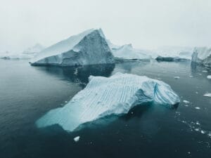 groenland ilulissat icebergs vue aerienne hiver o-nord