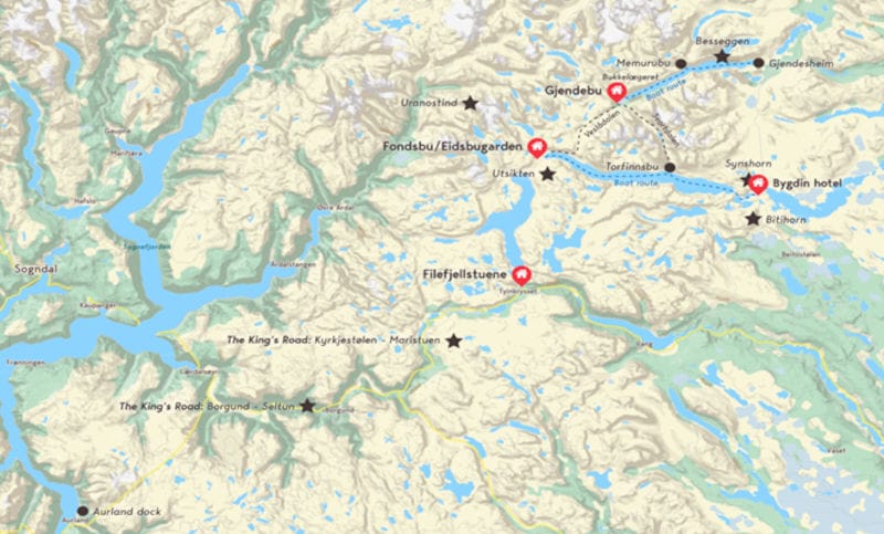 norvege jotunheimen randonnee paysage vue spectaculaire randonneurs ete carte route royale o-nord