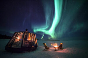 finlande laponie igloo cabane aurore hiver insolite exterieur voyage o-nord