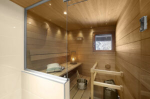finland kaajani vuokatti vuokatin aateli appartement prinsessa salle de bain sauna voyage o-nord