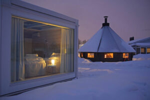 finlande kemi laponie villa de verre superieure hiver neige hutte nuit voyage o-nord