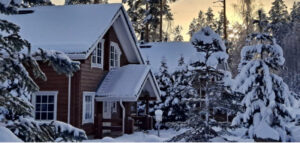 finlande tahko chalet exterieur neige foret hiver voyage o-nord