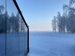 finlande vuokatti igloo verre hiver exterieur neige lac gele voyage o-nord