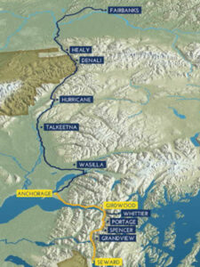 etats-unis alaska train route map coastal classic trajet ville voyage o-nord