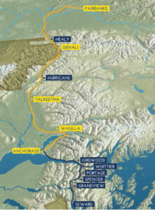 etats-unis alaska train route map denali star trajet ville voyage o-nord