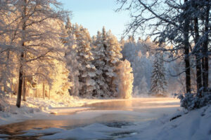 finlande villa cone beach extérieur nature paysage lac hiver neige forêt voyage o-nord