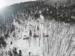 Canada Québec Charlevoix dômes forêts hiver vue aérienne voyage o-nord