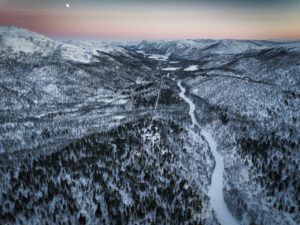 Norvège Laponie Alta Eco Lodge Onga hiver neige montagnes gelée forêt voyage o-nord