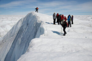 Groenland Kangerlussuaq randonneurs calotte glaciaire glace sommet voyages o-nord