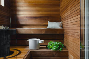 Finlande Laponie Levi Arctic Nook sauna intérieur villa luxe voyages o-nord