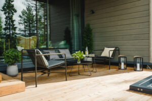 Finlande Laponie Levi Arctic Nook villa extérieur terrasse jacuzzi voyages o-nord