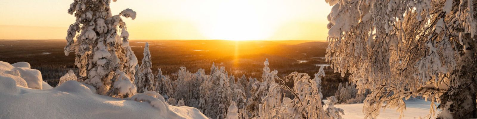 Finlande Laponie Syöte paysage hivernal panorama lever soleil arbres enneigés Pikku-Syöte voyages o-nord
