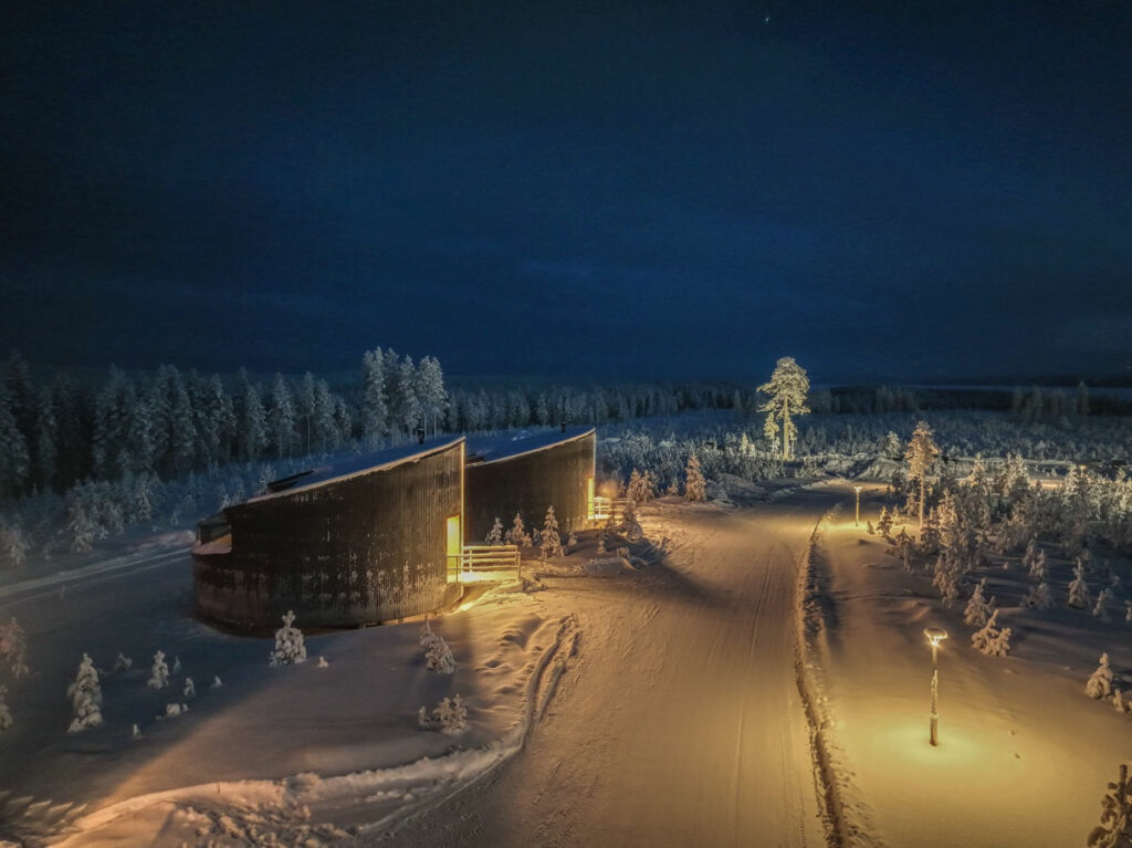 Finlande Laponie Posio Livo Arctic vue paysage igloo neige lumière arbres hébergement insolite voyages o-nord