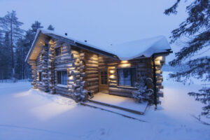 Finlande Ruka Rukan Salonki Resort chalet neige hiver maison bois voyages o-nord