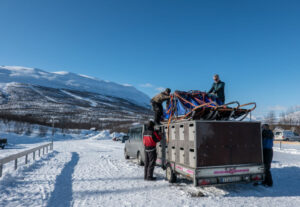Suède Laponie Kiruna séjour chiens traîneaux husky motoneige safari neige equipement hiver voyages o-nord