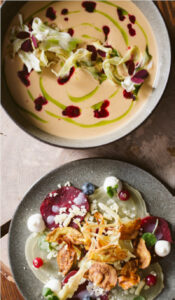 Suède Laponie Gunnarsbyn Aurora Safari Camp Restaurant Repas assiette nourriture détente Séjour Insolite Voyage O-Nord