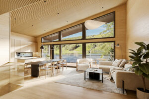 Finlande Tahkovuori Tahko Lakeside VIllas D plan ouverture nouveauté salon nature lac luxe design appartement décoration voyage o-nord