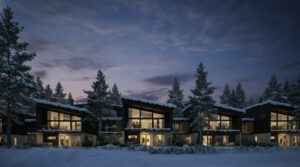 Finlande Tahkovuori Tahko Lakeside VIllas D plan ouverture nouveauté rangée hiver nature lac luxe design appartement voyage o-nord