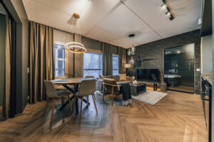 Finlande Tahkovuori Tahko Spa Hotel Green Suites intérieur design classe épuré décoration hébergement voyage o-nord