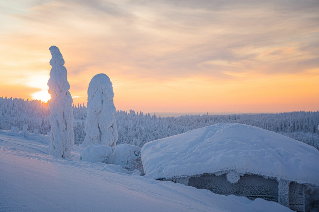 Finlande Tahko hiver neige hébergement soleil voyage o-nord