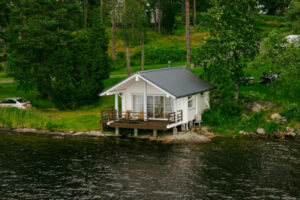 Finlande Loppi Terwa Séjour Venevaja Boathouse Eau Vue Lac Bois Voyage O-Nord