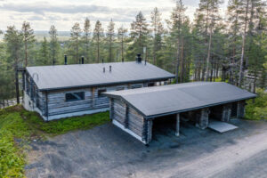 Finlande Laponie Ruka Villa Rinnekaltio Séjour Hébergement Luxe Nature Extérieur Garage Foret Eté Montagnes Voyage O-Nord