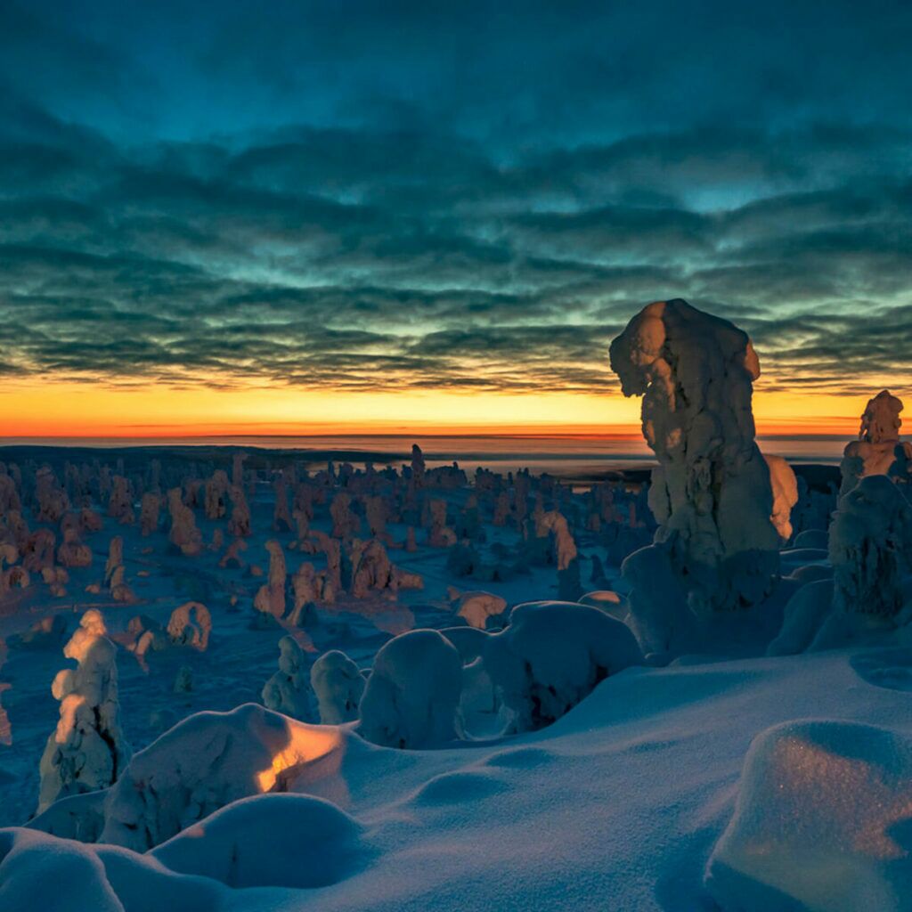 Finlande Taivalkoski Séjour Tiera Resort Paysage Neige Soleil Voyage O-Nord