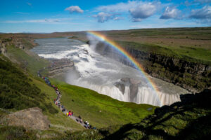 Islande Autotour Eté Nature aventure Paysage Gullfoss Cascade Arc-en-ciel Voyage O-Nord