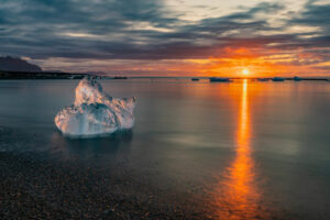 Islande Autotour Eté Nature aventure Paysage Jökulsárlón Glace Plage Sable Noir Soleil Voyage O-Nord